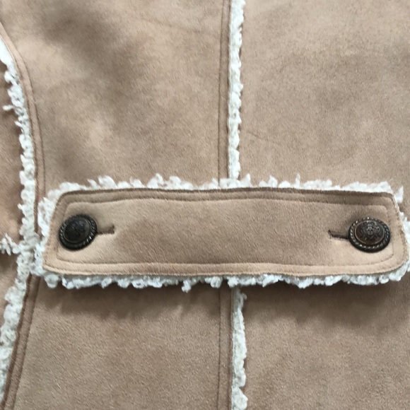 Faux shearling great coat XL from Tasha Polizzi. Light tan with cream interior - Picture 12 of 14
